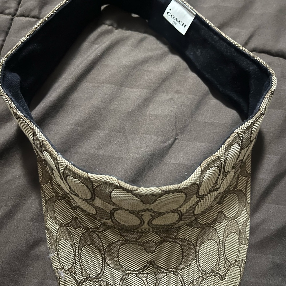 Coach Tan and Black Signature Visor
